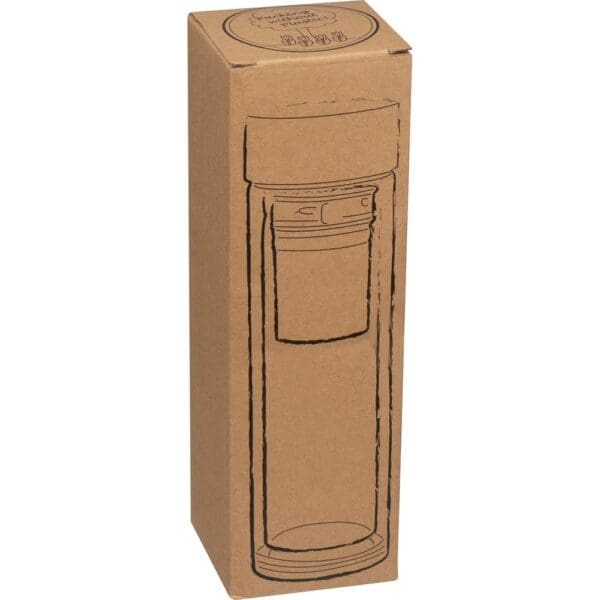 Vakuum Borosilikat Glasflasche mit Teesieb, 420ml