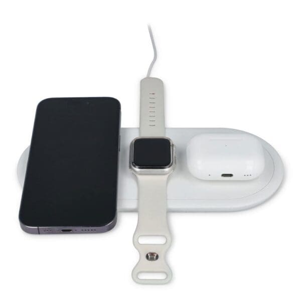 3-in-1 15W Drahtloses Ladegerät für Handys, Apple Watch und AirPods.