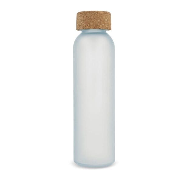 Gefrostete flasche aus recyceltem Glas mit Korkdeckel 500ml