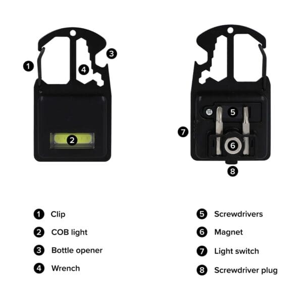 Kompaktes Multitool aus R-ABS & Metall 7 Funktionen