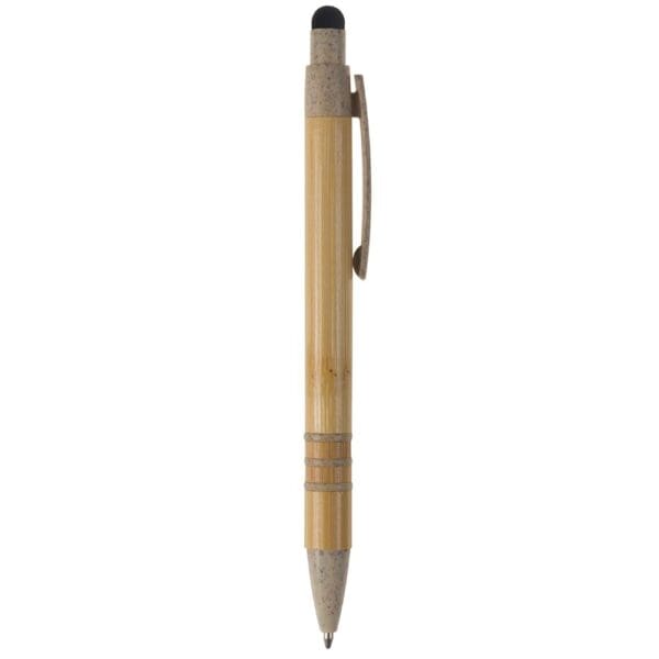Kugelschreiber Bambus mit Touchpen und Weizenstroh Elementen