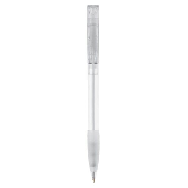 Kugelschreiber Nash Transparent mit Gummigriff