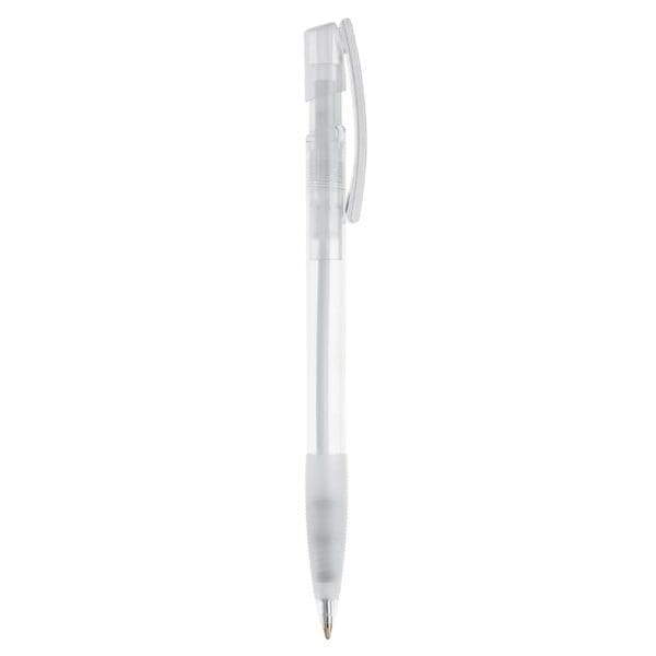 Kugelschreiber Nash Transparent mit Gummigriff