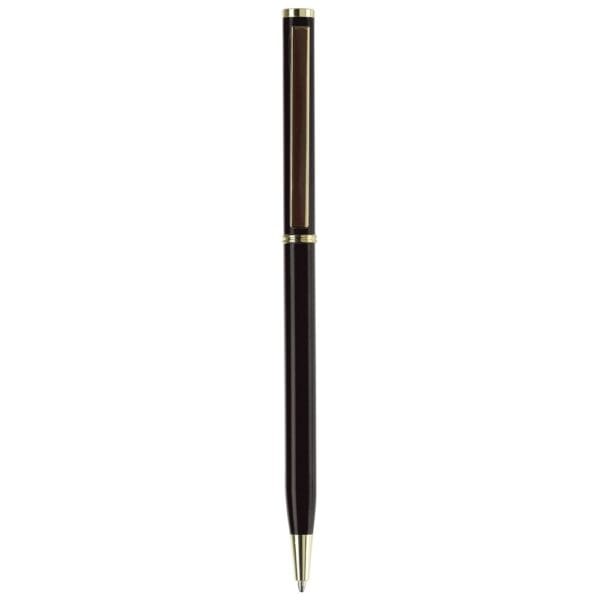 Metallkugelschreiber Slim mit Gold Applikation