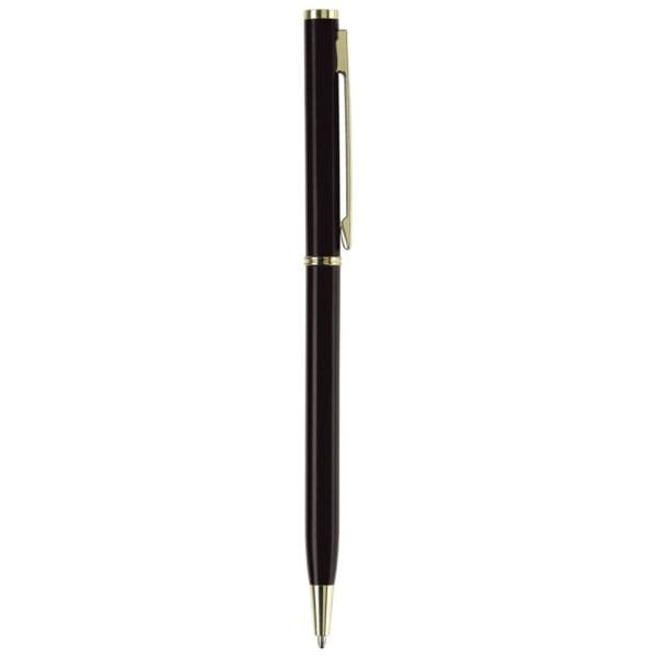 Metallkugelschreiber Slim mit Gold Applikation