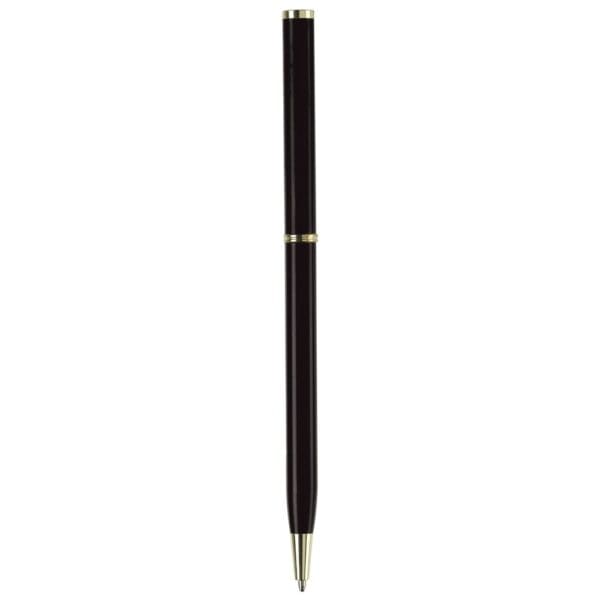 Metallkugelschreiber Slim mit Gold Applikation