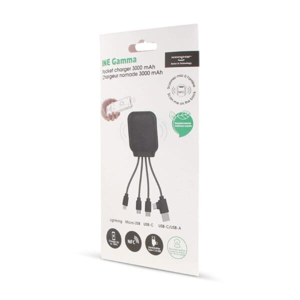 Powerbank 4001 | Xoopar Iné Gamma NFC with Charging cables 3000mAh