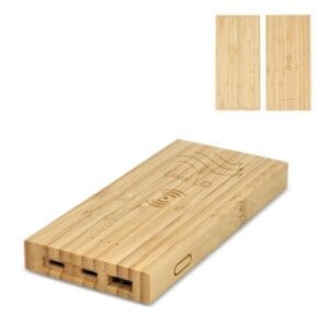 Powerbank Bamboo Wireless Charging 8000mAh