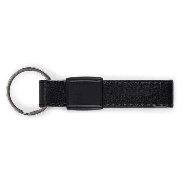 Schlüsselring Metall, echtes Leder