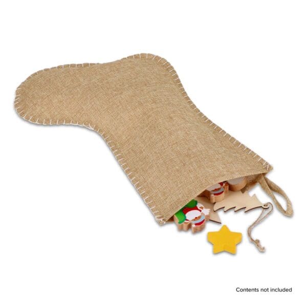Weihnachtsstrumpf im Jute-Stil mit Ziernaht 45cm