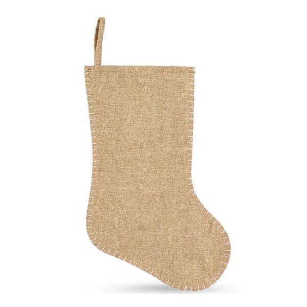 Weihnachtsstrumpf im Jute-Stil mit Ziernaht 45cm