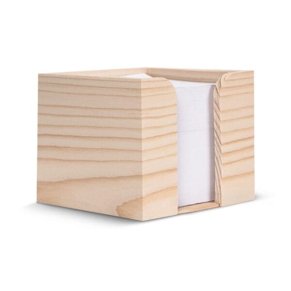 Zettelblock aus Holz, recycelt 10x10x8.5cm