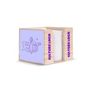 Zettelblock aus Holz, recycelt 10x10x8.5cm