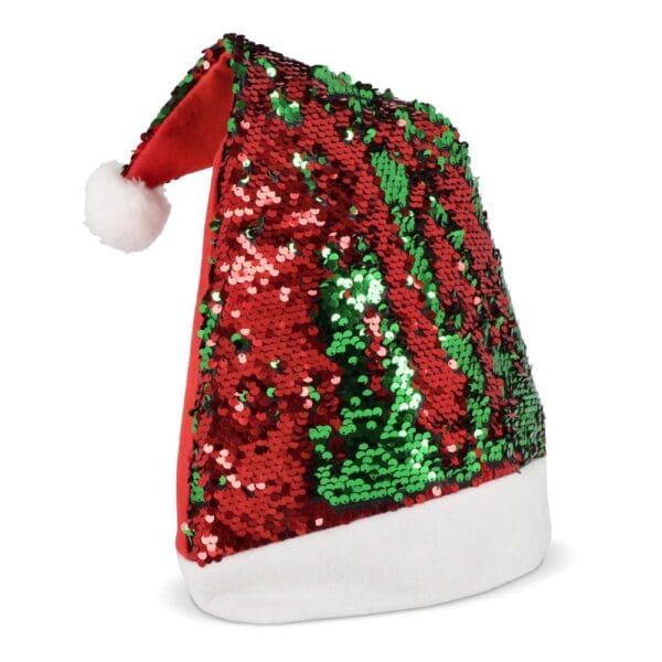 Zweifarbige Pailletten-Weihnachtsmütze