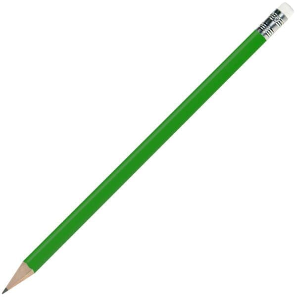 Bleistift rund, lackiert, mit Radierer