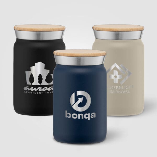 Edelstahlbecher Nordic - 270 ml - Kupferbeschichtet & Doppelwandig mit Bambus-Deckel