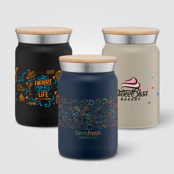 Edelstahlbecher Nordic - 270 ml - Kupferbeschichtet & Doppelwandig mit Bambus-Deckel