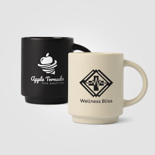 Keramiktasse Café Duo - 325 ml & Bambusbrett-Set