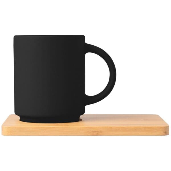 Keramiktasse Café Duo - 325 ml & Bambusbrett-Set