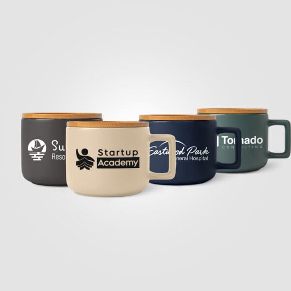 Keramiktasse Café Virtuoso - 355 ml mit Bambus-Deckel