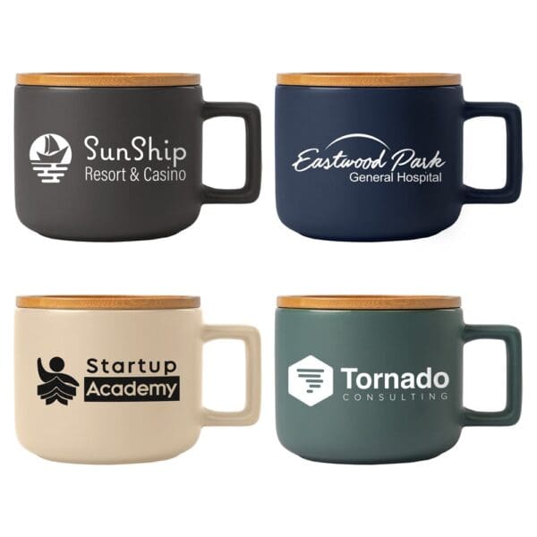 Keramiktasse Café Virtuoso - 355 ml mit Bambus-Deckel