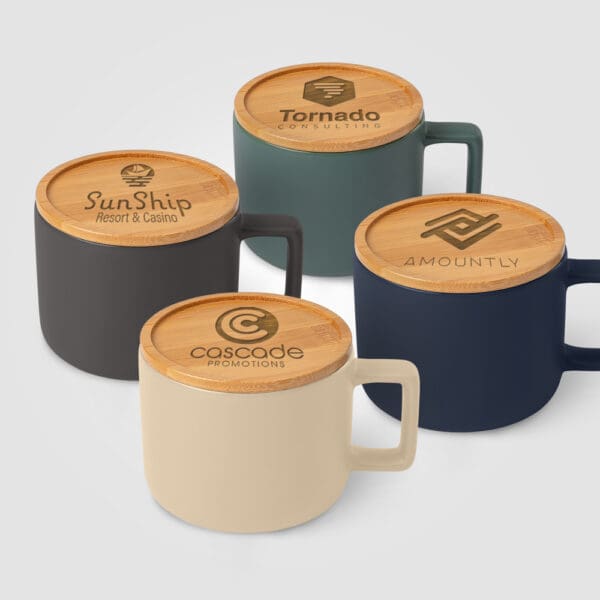 Keramiktasse Café Virtuoso - 355 ml mit Bambus-Deckel