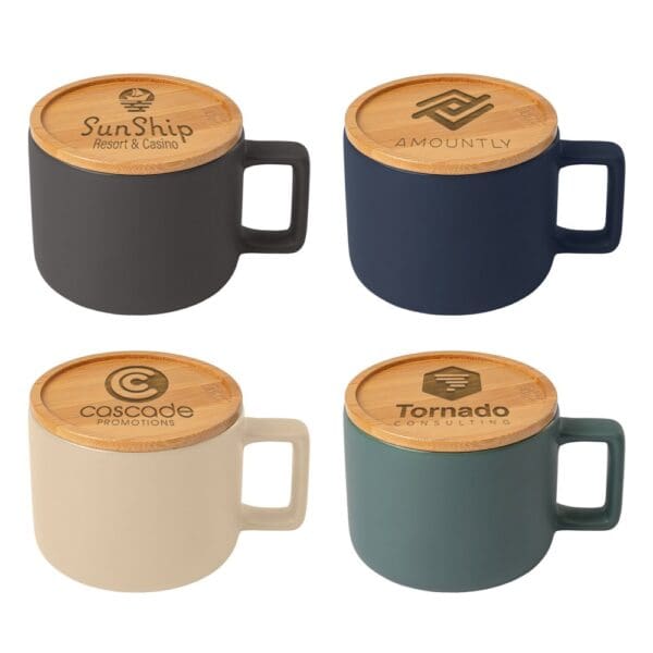 Keramiktasse Café Virtuoso - 355 ml mit Bambus-Deckel