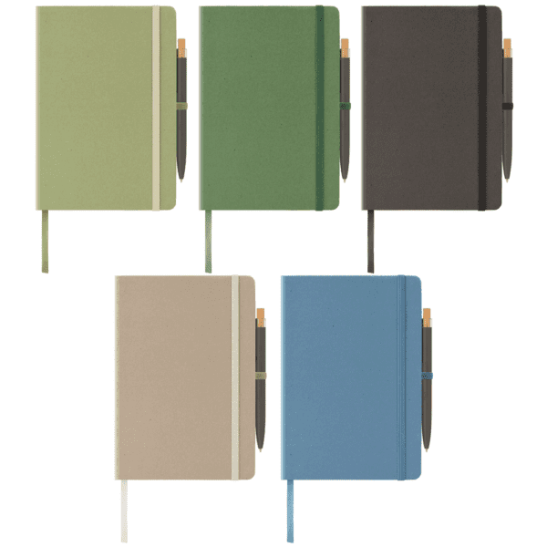 Notizbuch Terra mit festem Einband aus recyceltem Milchkarton - A5 und Reborn Kugelschreiber Set