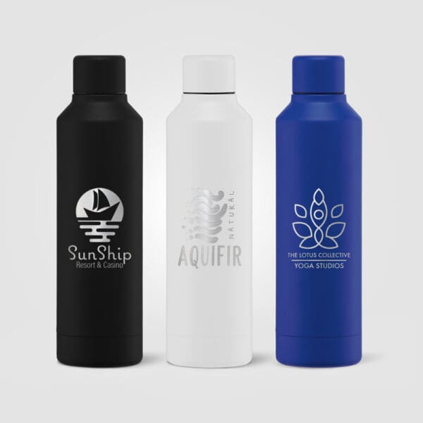 Olympus - 500 ml Edelstahlflasche - Kupferbeschichtet & Doppelwandig mit Drehverschluss
