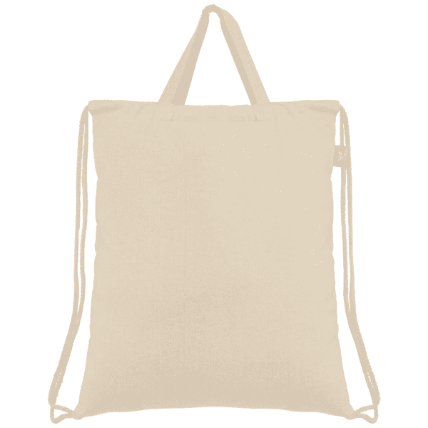 Palma - Rucksack & Tragetasche mit Kordelzug aus recycelter Baumwolle (140 g/m²)