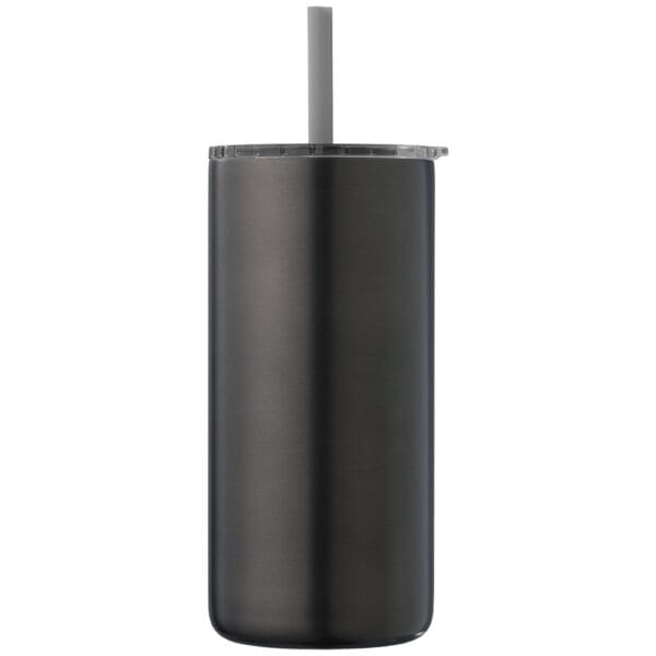 Recycling-Edelstahlbecher Borealis  mit Trinkhalm - 475 ml