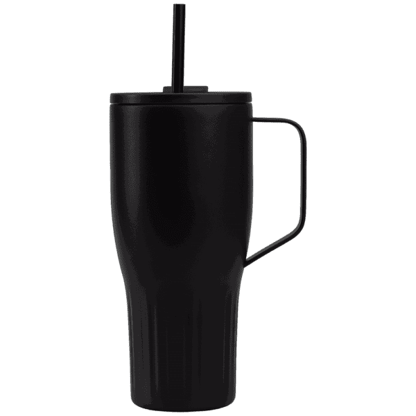 Recycling-Edelstahlbecher Majesty mit Trinkhalm - 890 ml