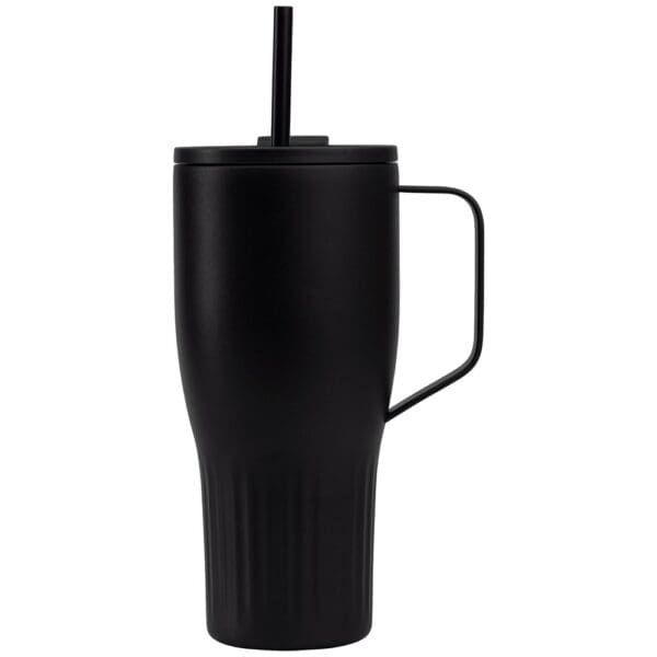 Recycling-Edelstahlbecher Majesty mit Trinkhalm - 890 ml