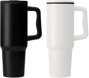 Recycling-Edelstahlbecher Polar Pro - 1180 ml mit Trinkhalm - Doppelwandig