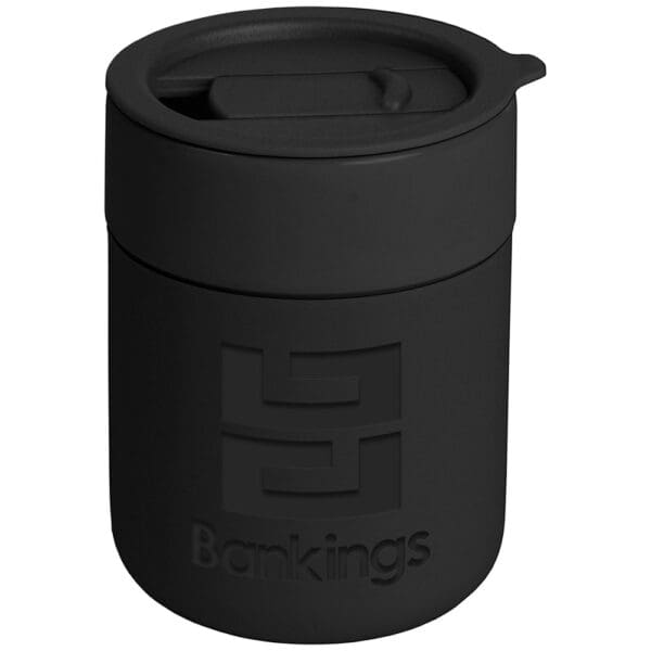 Silikonbecher Obsidian - 295 ml Matte Keramik- und mit Deckel