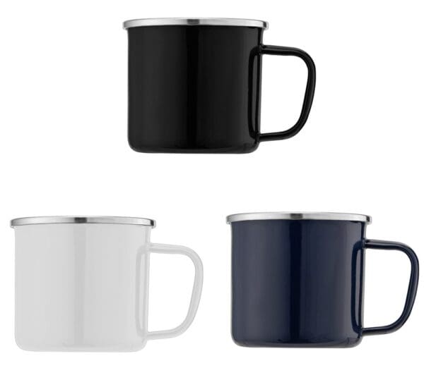 Tasse Wyoming - 385 ml Campfire mit Emaille-Beschichtung und Edelstahlrand