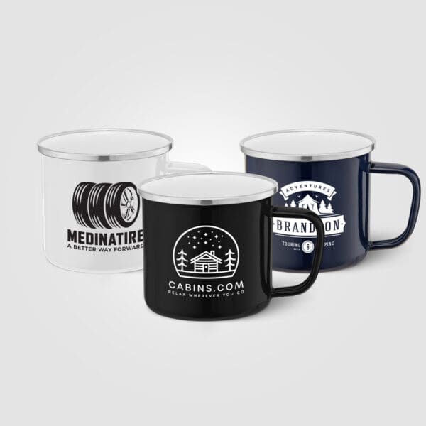 Tasse Wyoming - 385 ml Campfire mit Emaille-Beschichtung und Edelstahlrand