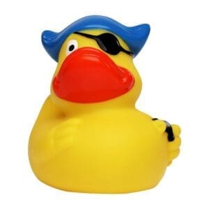 Quietscheente Pirat mit Augenklappe und Hut