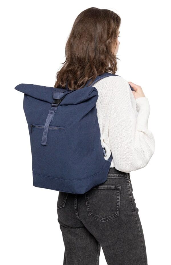 Rolltop-Rucksack Thaddeus aus recyceltem Poly-Baumwollgewebe (330 g/m2)