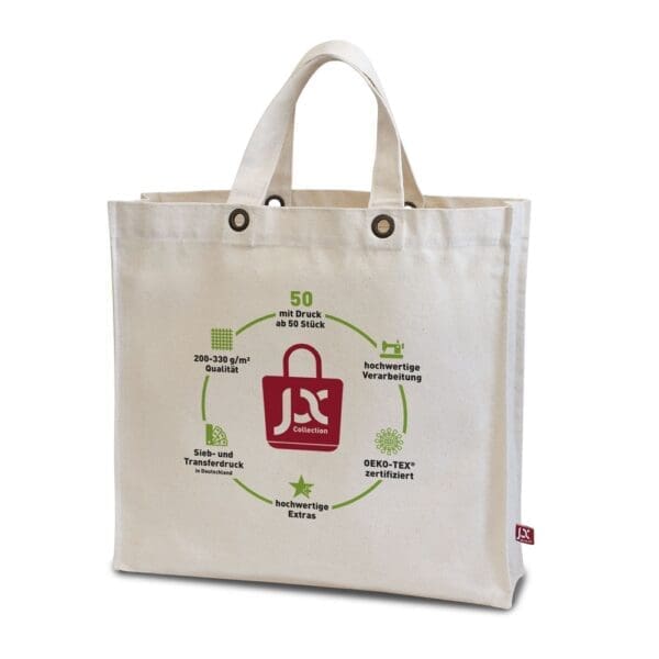 MACAU - Schwere Baumwolltasche mit kurzen Henkeln