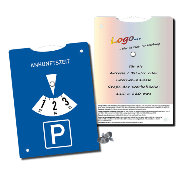 Parkscheibe (CH) mit Saugnäpfen