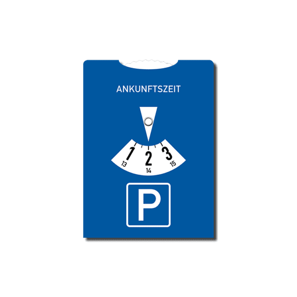 Parkscheibe (DE) mit rückseitiger Elektroladescheibe
