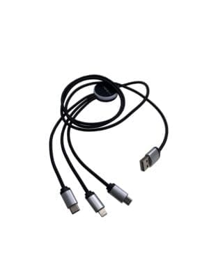 3in1 Ladekabel mit LED Leuchtlogo