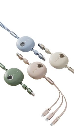 6in1 Retro Aufrollladekabel mit Datentransfer