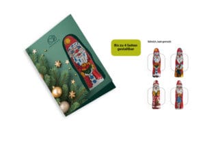 Faltkarte mit individuellem Druck - Schokofigur