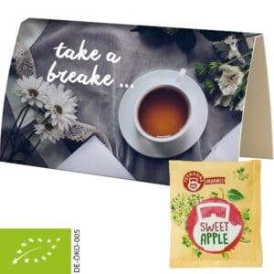 Beuteltee Bio Sweet Apple, ca. 2,5g, Werbekarte A6 gefaltet