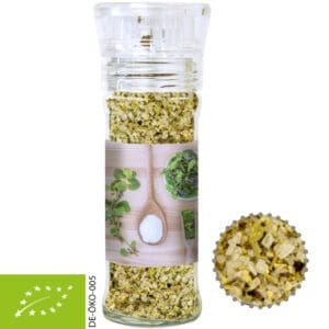 Bio Gewürzmischung Kräutersalz, ca. 50g, transparente Gewürzmühle