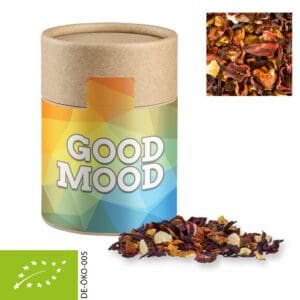 Früchtetee Bio gute Laune, ca. 50g, Kraftpapierdose Midi