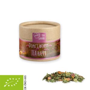 Kräutertee Bio Glücksgefühle, ca. 10g, Kraftpapierdose Mini