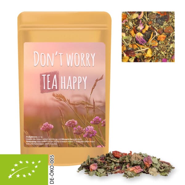 Kräutertee Bio Glücksgefühle, ca. 15g, Standbeutel Mini